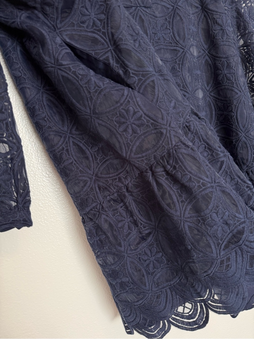 Tuckernuck Navy Lace Long-Sleeve Mini Dress - Picture 9 of 14